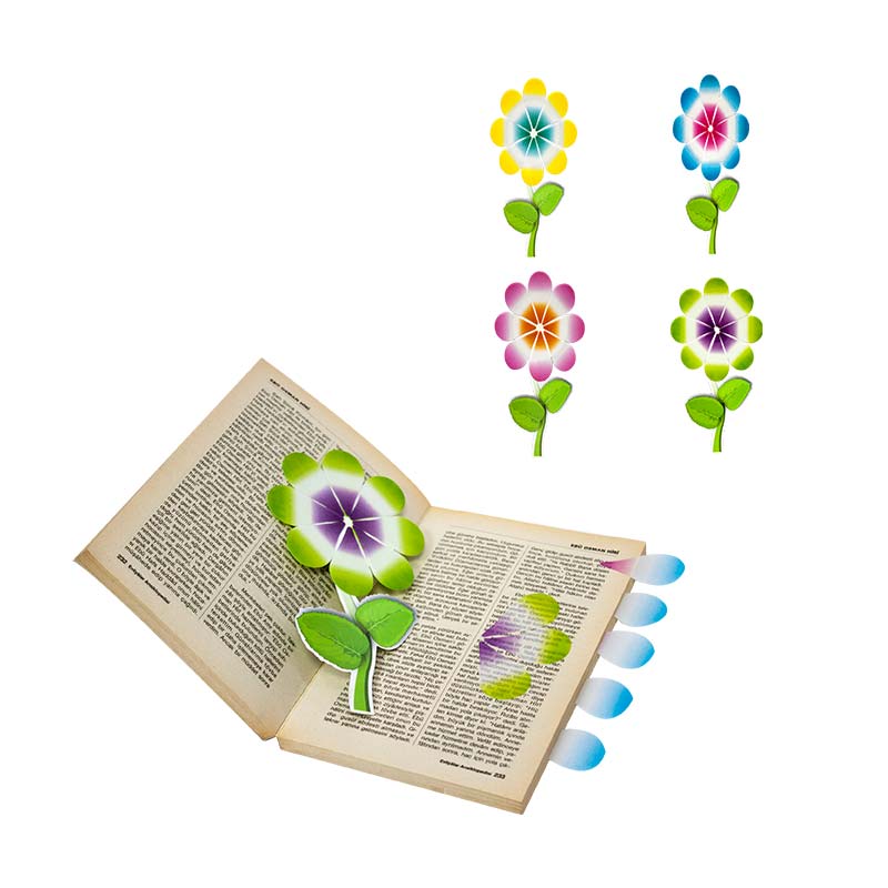 notyaz-kirtasiye-şeffaf-çiçek-nano-magnetli-kitap-ayracı